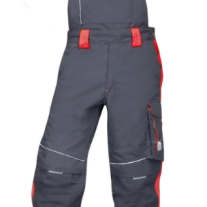 pantalon-cu pieptar-neon-gri-rosu-echipamente-protectia-muncii